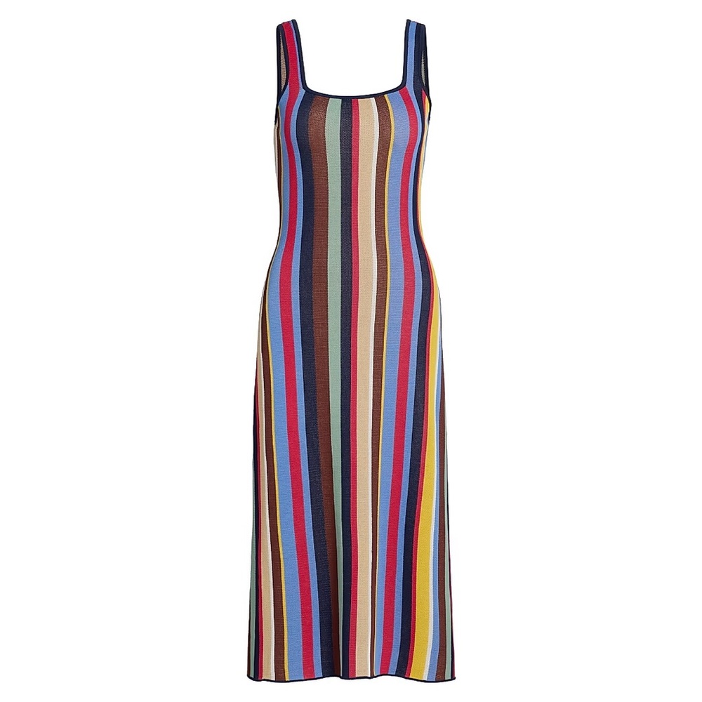STAUD Multicolor Striped Maxi Dress
